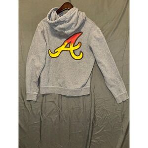 Atlanta Braves MLB Gray‎ Hoodie Logo Graphic Pullover Sweatshirt Size Small